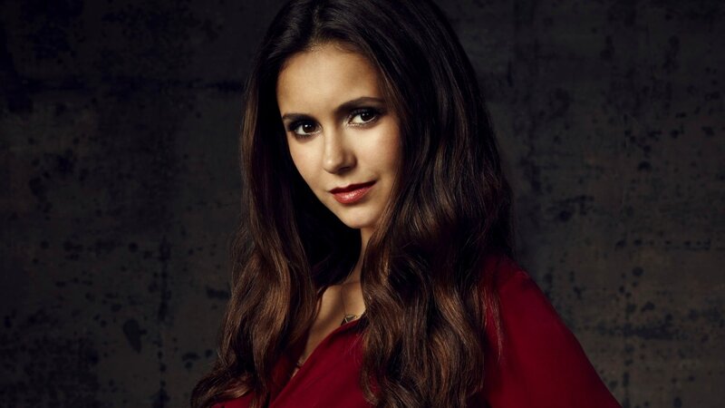 woman in red dress