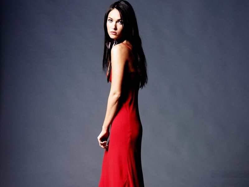 woman in red dress