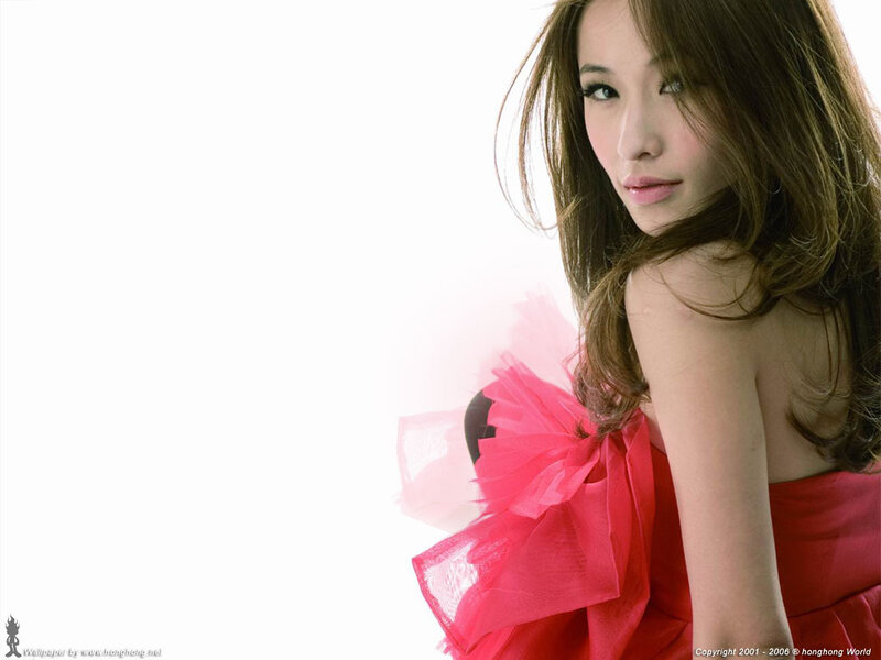 woman in red dress