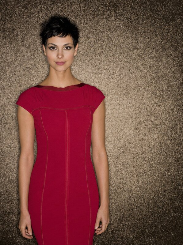woman in red dress