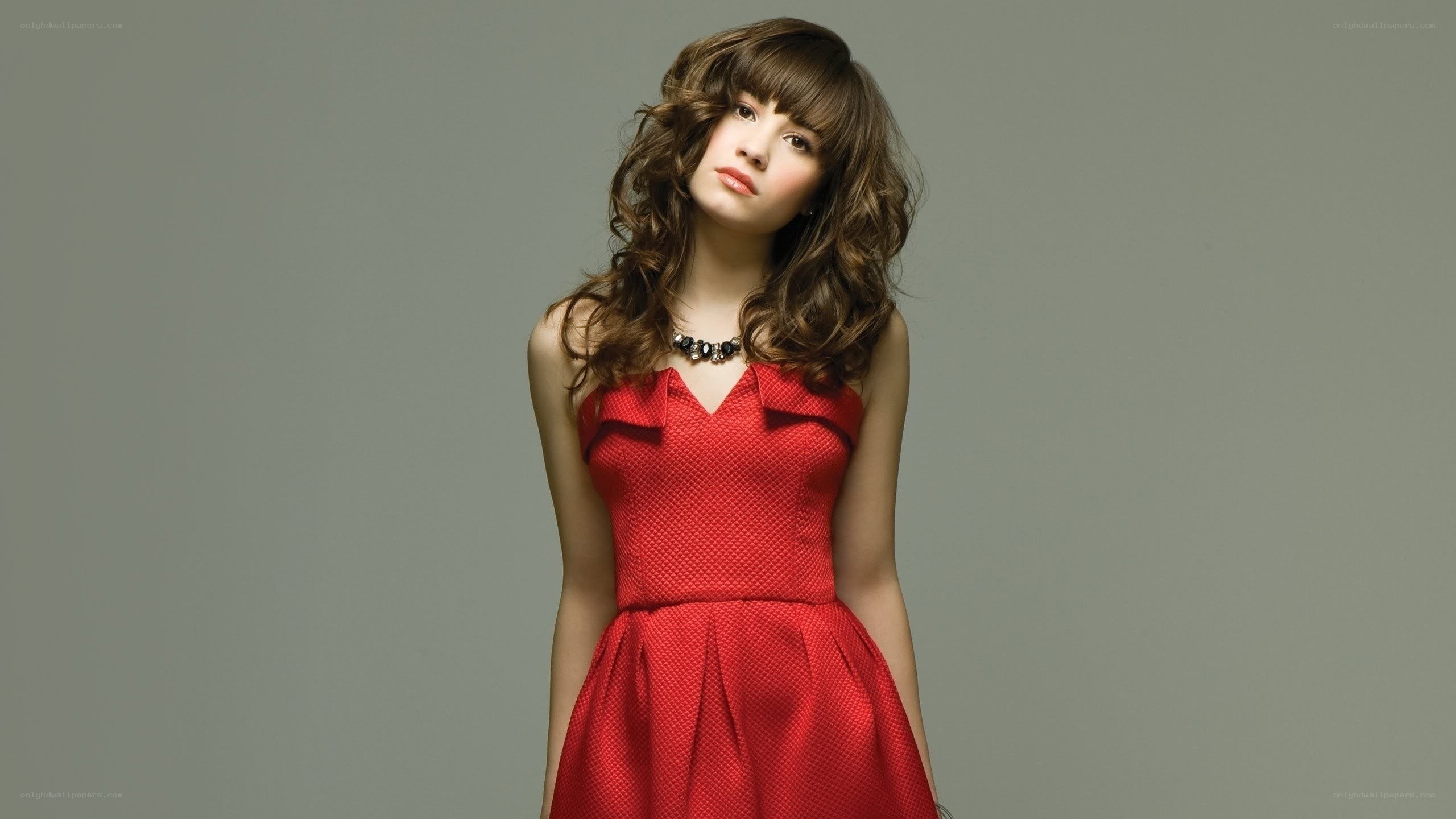 woman in red dress