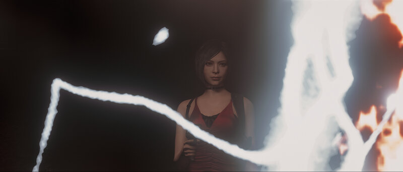 Woman in Red Dress — Black, Dramatic, Night, 3d Render