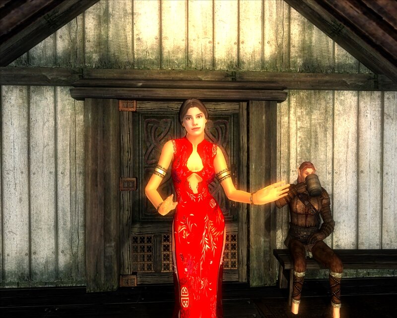 Woman in Red Dress — Calm, 3d Render