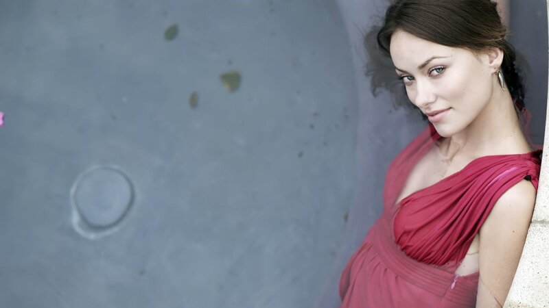 Woman in Red Dress — Calm, Photograph, Wall, Earring, Gray