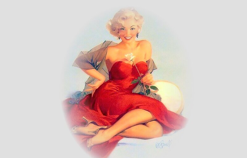 Woman in Red Dress — Cheerful, Illustration