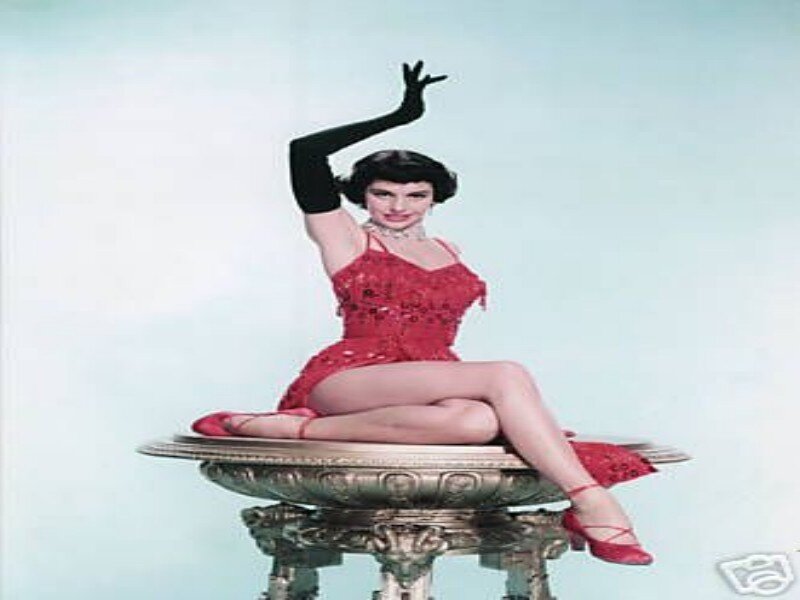 Woman in Red Dress — Confident, Photograph, Gloves, Table