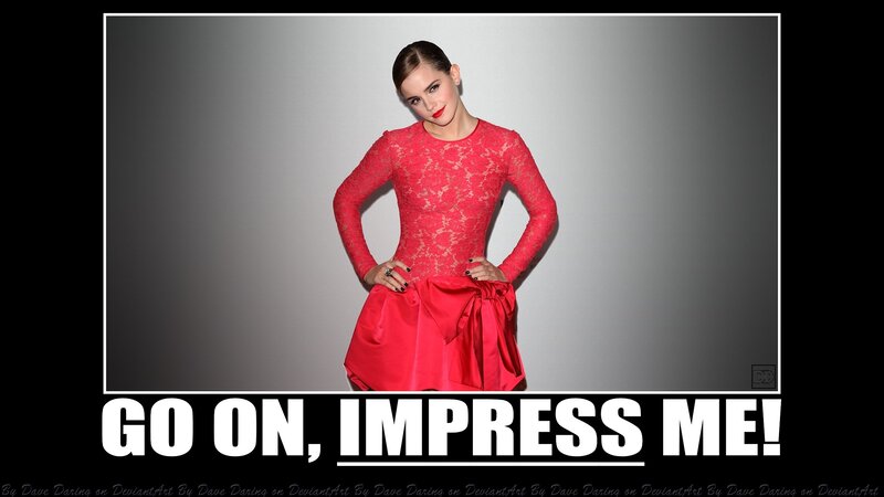 Woman in Red Dress — Confident, Photograph, Hands on Hips, Text