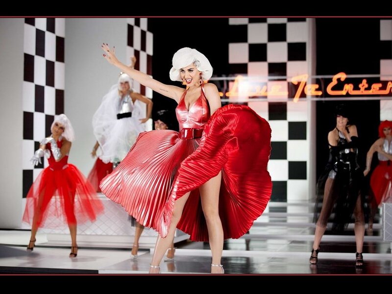 Woman in Red Dress Dancing — Dynamic, Theatrical
