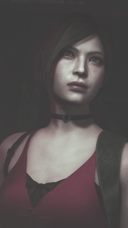 Woman in Red Dress — Dramatic, 3d Render, Choker
