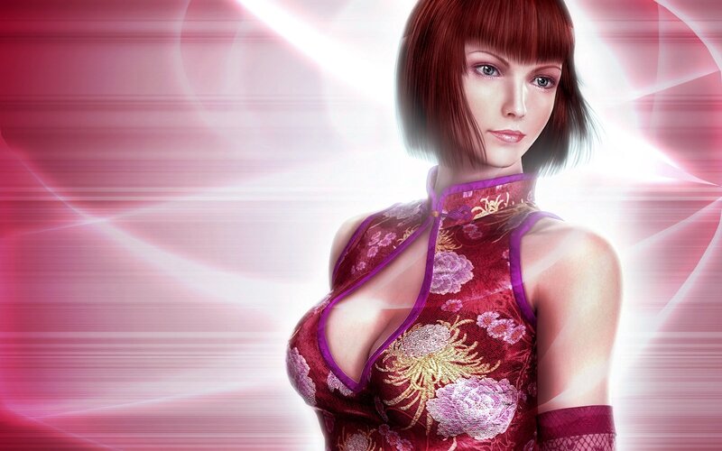 Woman in Red Dress — Dramatic, 3d Render, Red Hair