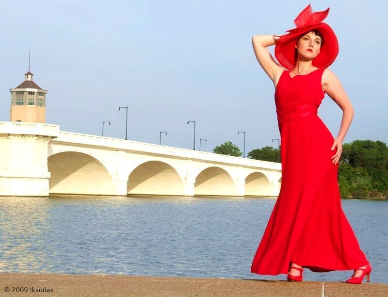 Woman in Red Dress — Dramatic, Afternoon