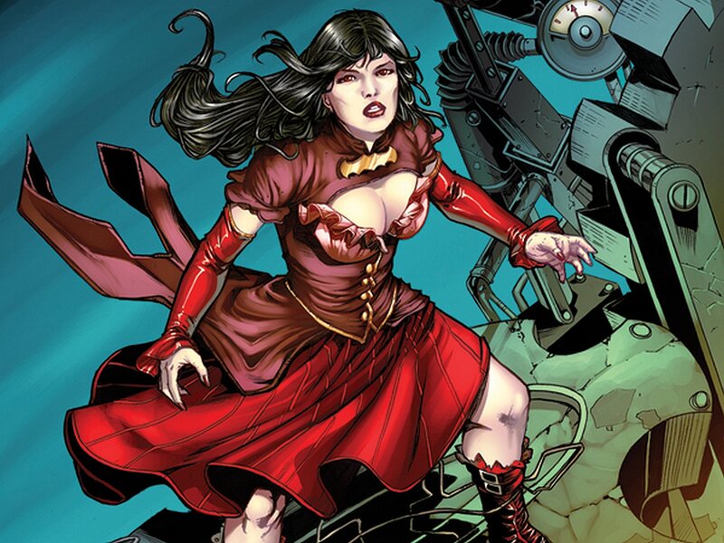 Woman in Red Dress — Dramatic, Comic