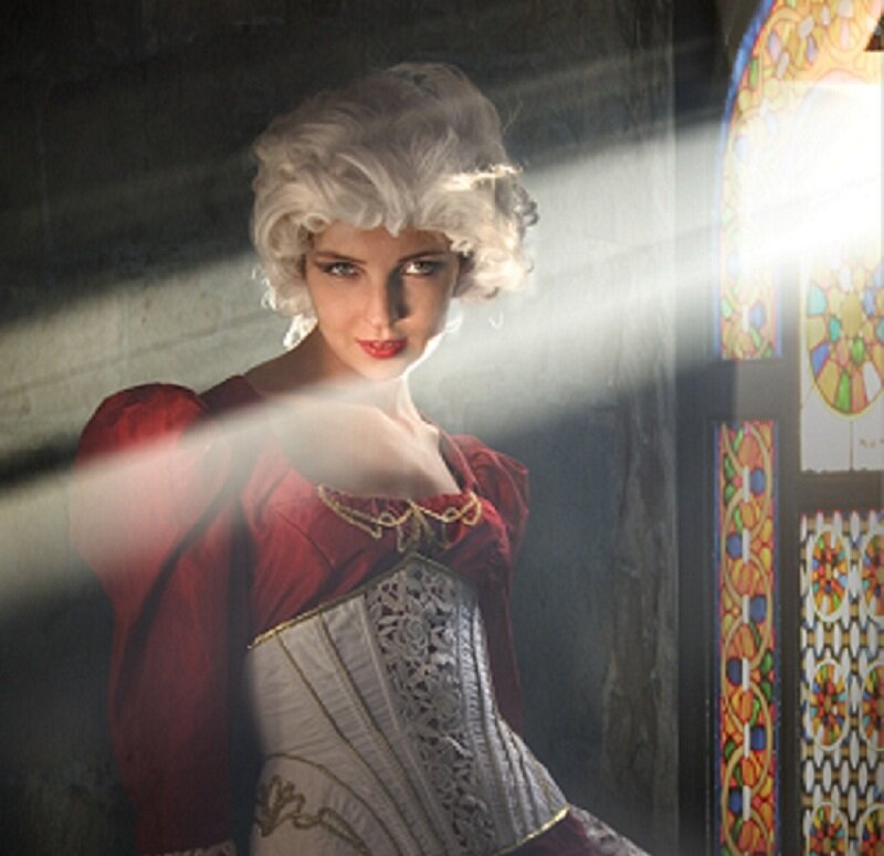 Woman in Red Dress — Dramatic, Day