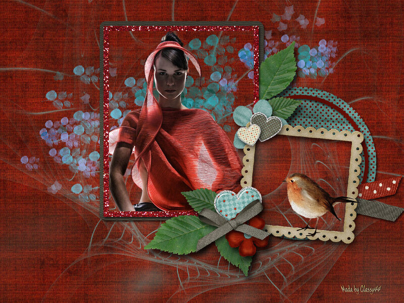 Woman in Red Dress — Dramatic, Digital Art, Bird