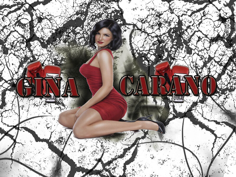 Woman in Red Dress — Dramatic, Digital Art, Boxing Gloves