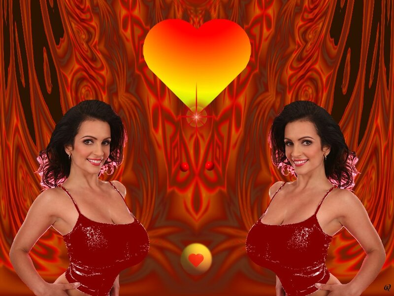 Woman in Red Dress — Dramatic, Digital Art, Heart