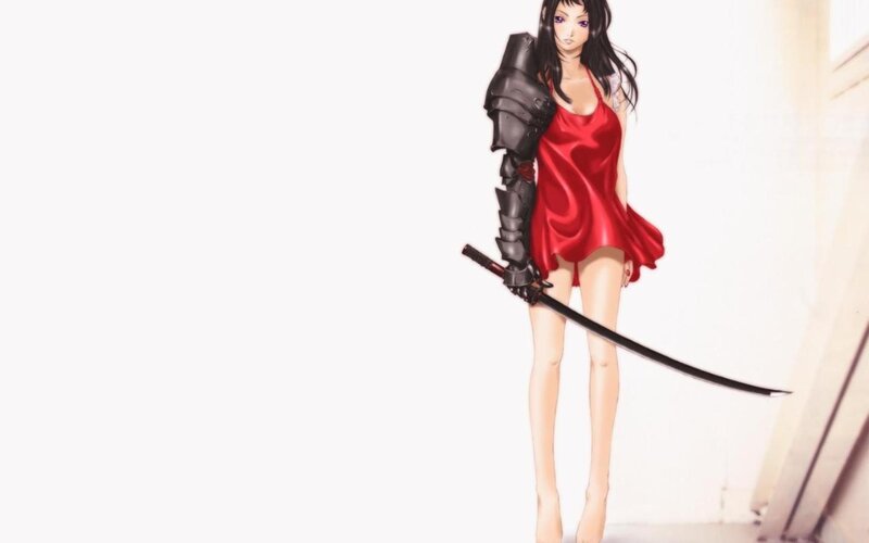 Woman in Red Dress — Dramatic, Manga