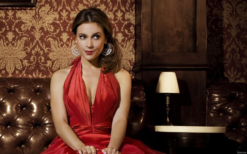 Woman in Red Dress — Dramatic, Photograph, Couch, Lamp