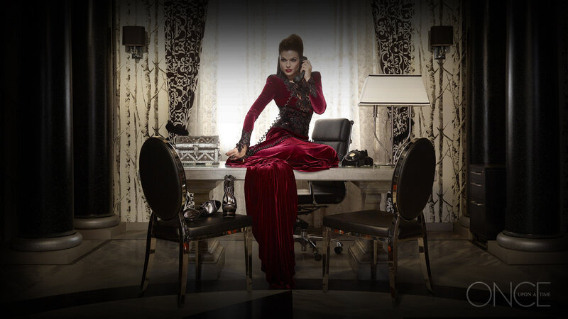Woman in Red Dress — Dramatic, Photograph, Desk