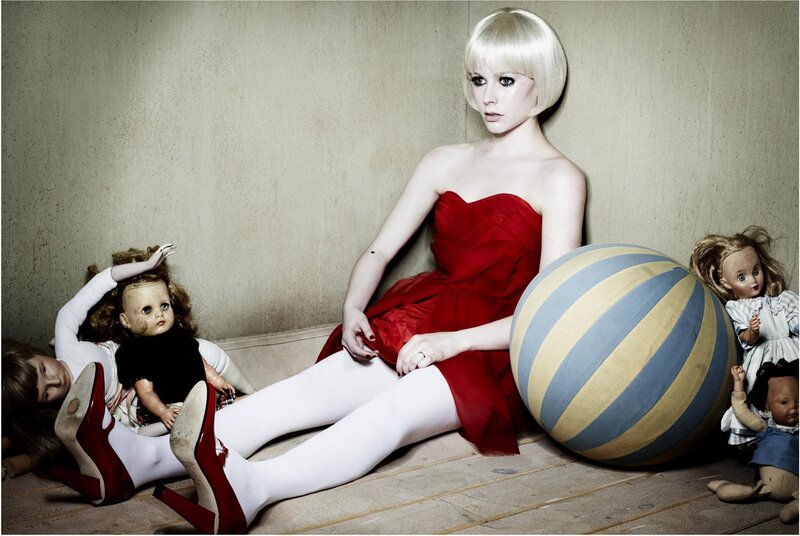 Woman in Red Dress — Dramatic, Photograph, Dolls, Ball