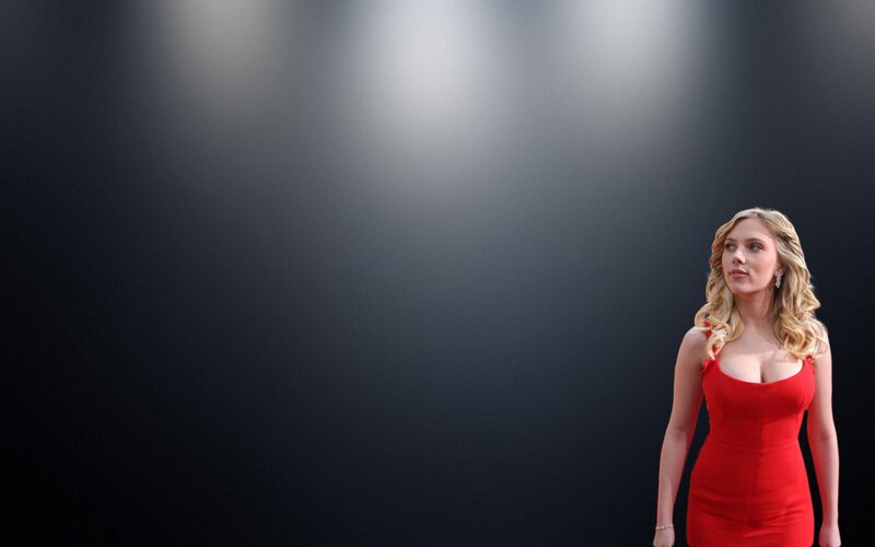 Woman in Red Dress — Dramatic, Photograph, Earrings, Spotlight