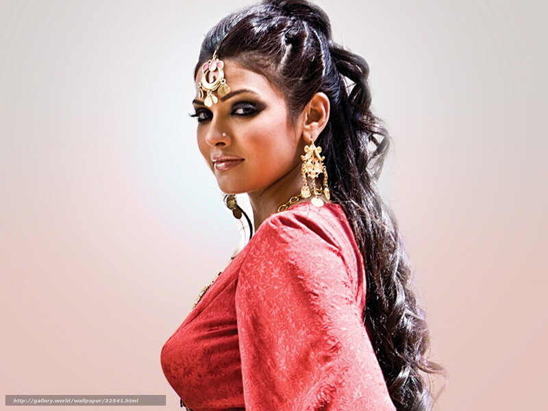 Woman in Red Dress — Dramatic, Photograph, Jewelry, Makeup, Hair