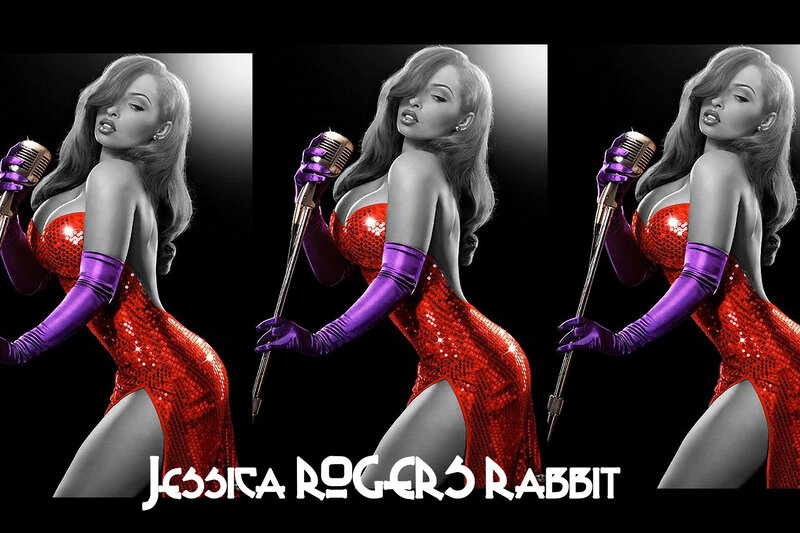 Woman in Red Dress — Dramatic, Photograph, Microphone, Gloves