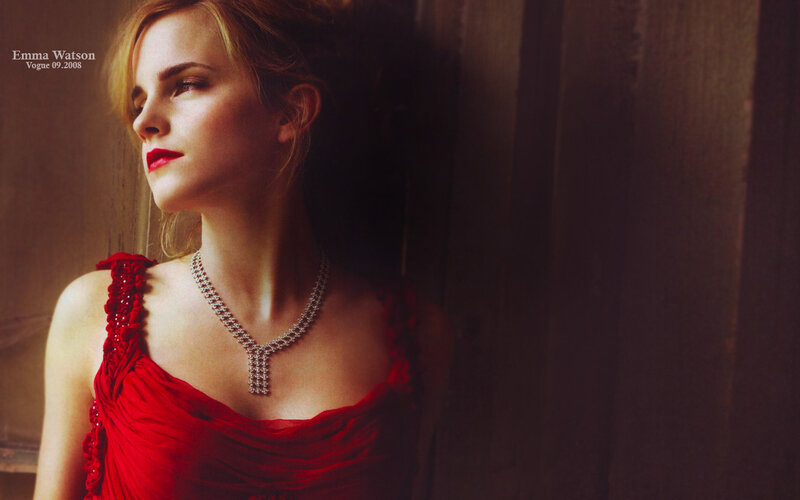 Woman in Red Dress — Dramatic, Photograph, Necklace, Red Lipstick, Wooden Wall