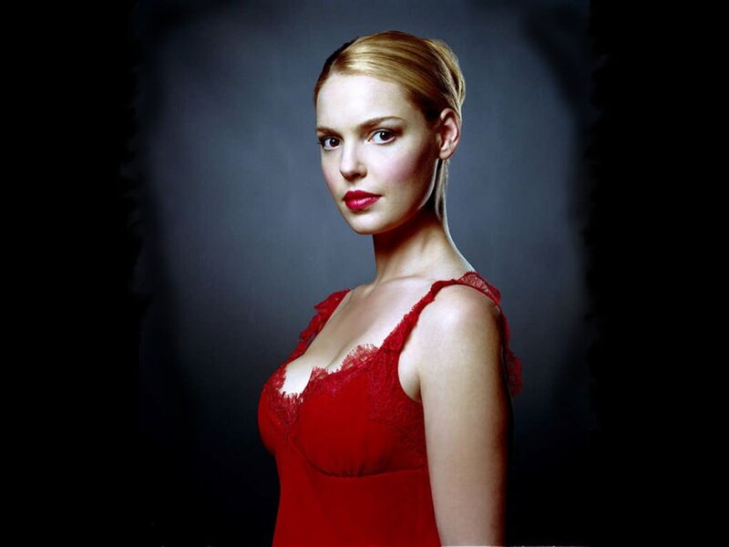 Woman in Red Dress — Dramatic, Photograph, Red Dress, Blonde Hair, Dark Background