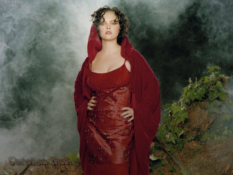 Woman in Red Dress — Dramatic, Photograph, Smoke