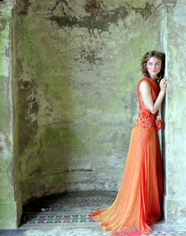 Woman in Red Dress — Dramatic, Photograph, Wall, Floor, Green