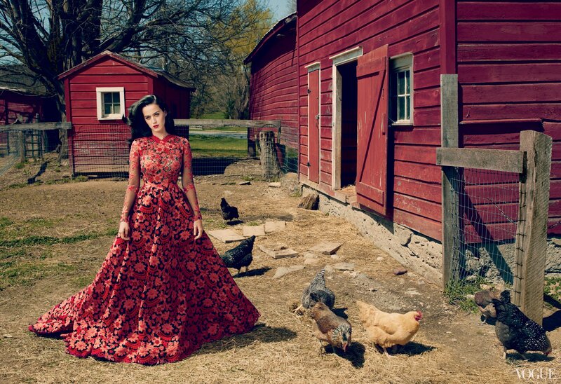 Woman in Red Dress — Dramatic, Spring, Photograph, Chickens, Barns