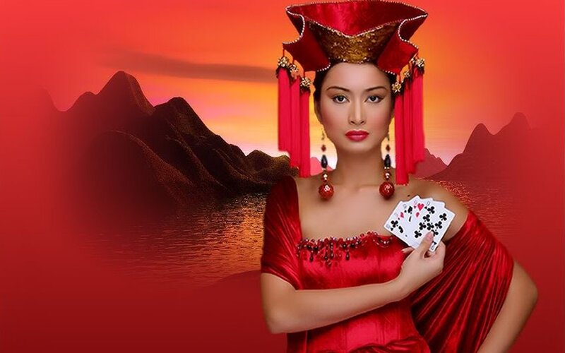 Woman in Red Dress — Dramatic, Sunset, Digital Art, Cards