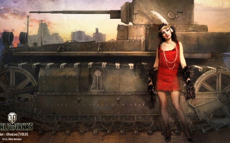 Woman in Red Dress — Dramatic, Sunset, Digital Art, Tank