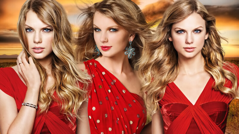 Woman in Red Dress — Dramatic, Sunset, Photograph, Earrings