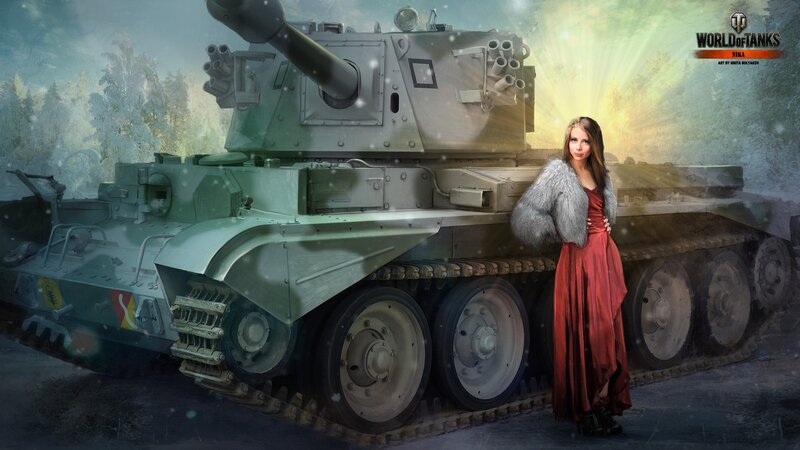 Woman in Red Dress — Dramatic, Winter, Digital Art, Tank