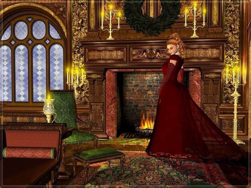 Woman in Red Dress — Dramatic, Winter