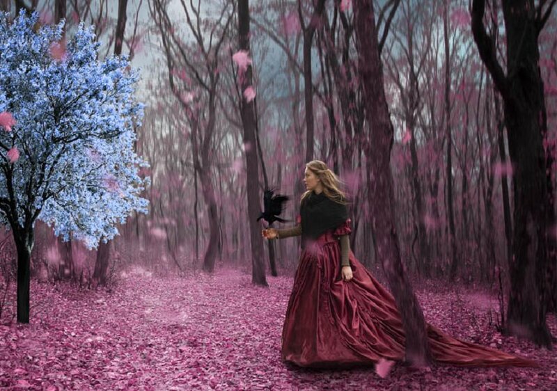 Woman in Red Dress — Dreamy, Spring