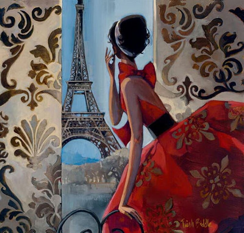 Woman in Red Dress — Elegant, Afternoon
