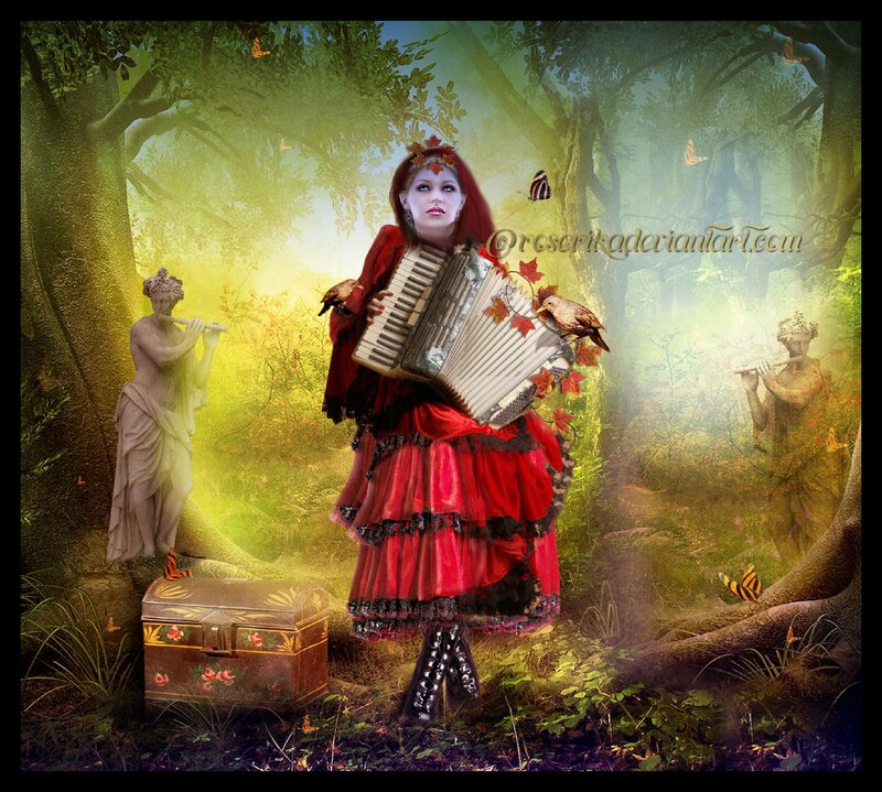 Woman in Red Dress — Fantasy, Afternoon