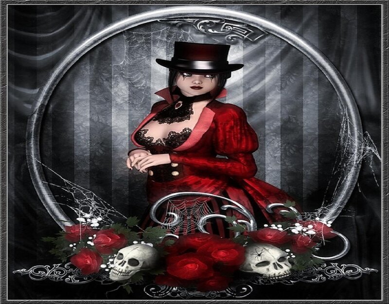 Woman in Red Dress — Gothic