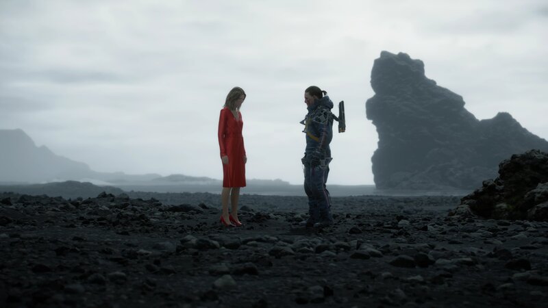 Woman in Red Dress — Gray, Dramatic, 3d Render