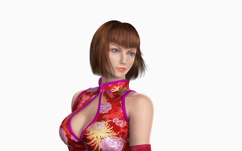 Woman in Red Dress — Neutral, 3d Render, Hair