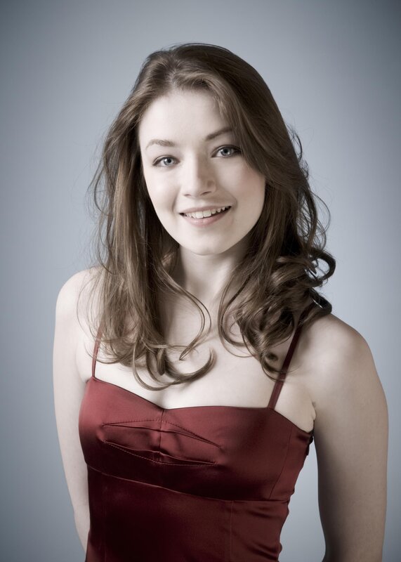 Woman in Red Dress — Neutral, Photograph, Hair, Smile, Gray