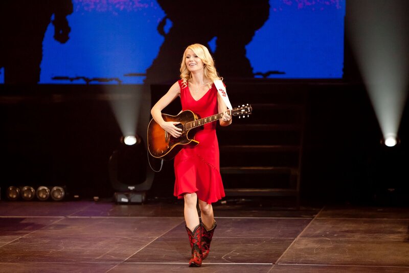 Woman in Red Dress — Performing