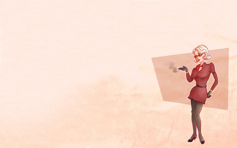 Woman in Red Dress — Pink, Confident, Digital Art
