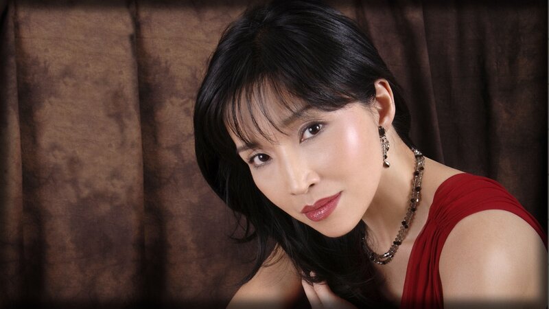 woman in red dress portrait