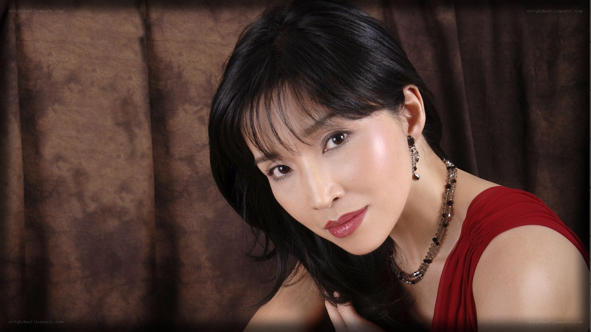 woman in red dress portrait