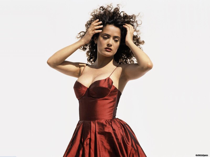 woman in red dress posing