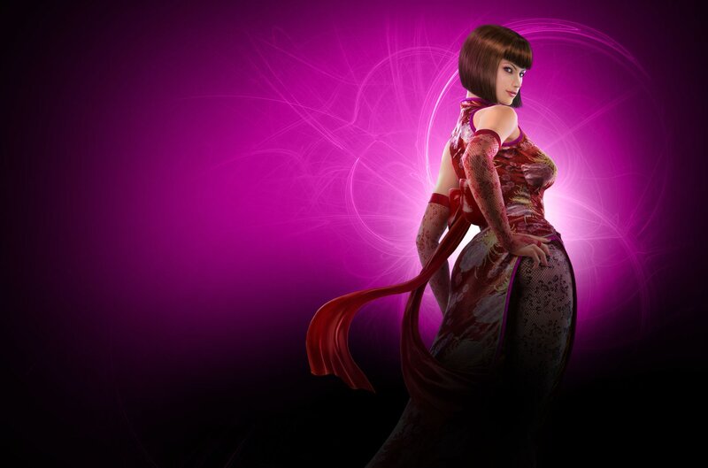 Woman in Red Dress — Purple, Dramatic, 3d Render